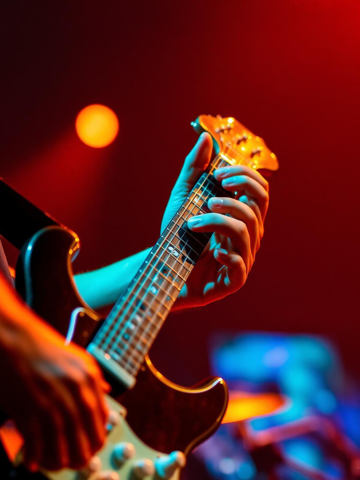 Gitarista u krupnom planu